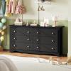 imageWLIVE LED Dresser for Bedroom Tall Wood Dresser with 4 Drawers and Open Shelf Chest of Drawers with Charging Station and LED Lights for Living Room Hallway Closet Rustic BrownBlack