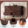 imageWLIVE White Wood Dresser for Bedroom with 4 Drawers Tall Chest of Drawers with Sturdy Metal Frame for Living Room Hallway ClosetBrown