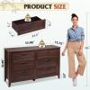 imageWLIVE White Wood Dresser for Bedroom with 4 Drawers Tall Chest of Drawers with Sturdy Metal Frame for Living Room Hallway ClosetBrown
