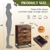 imageWLIVE White Wood Dresser for Bedroom with 4 Drawers Tall Chest of Drawers with Sturdy Metal Frame for Living Room Hallway ClosetBrown Oak