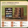 imageWLIVE White Wood Dresser for Bedroom with 4 Drawers Tall Chest of Drawers with Sturdy Metal Frame for Living Room Hallway ClosetBrown Oak
