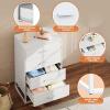 imageWLIVE White Wood Dresser for Bedroom with 4 Drawers Tall Chest of Drawers with Sturdy Metal Frame for Living Room Hallway ClosetWhite