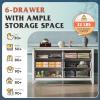 imageWLIVE White Wood Dresser for Bedroom with 4 Drawers Tall Chest of Drawers with Sturdy Metal Frame for Living Room Hallway ClosetWhite