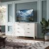 imageWLIVE White Wood Dresser for Bedroom with 4 Drawers Tall Chest of Drawers with Sturdy Metal Frame for Living Room Hallway ClosetWhite