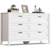 imageWLIVE White Wood Dresser for Bedroom with 4 Drawers Tall Chest of Drawers with Sturdy Metal Frame for Living Room Hallway ClosetWhite