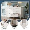imageWLIVE White Wood Dresser for Bedroom with 4 Drawers Tall Chest of Drawers with Sturdy Metal Frame for Living Room Hallway ClosetWhite