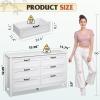 imageWLIVE White Wood Dresser for Bedroom with 4 Drawers Tall Chest of Drawers with Sturdy Metal Frame for Living Room Hallway ClosetWhite