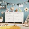imageWLIVE White Wood Dresser for Bedroom with 4 Drawers Tall Chest of Drawers with Sturdy Metal Frame for Living Room Hallway ClosetWhite
