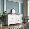 imageWLIVE White Wood Dresser for Bedroom with 4 Drawers Tall Chest of Drawers with Sturdy Metal Frame for Living Room Hallway ClosetWhite