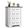 imageWLIVE Farmhouse 6 Drawer Dresser for Bedroom 5307 Wide Wood Dresser Storage Organizer with Double Rustic Handle TV Stand for 60 inch TV Chest of Drawers for Living Room Hallway BrownWhite