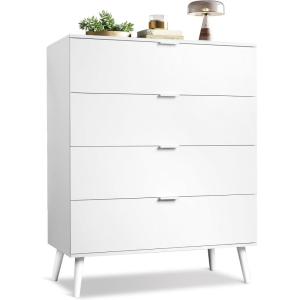 imageWLIVE 6 Drawer Dresser for Bedroom 4724 Wide Wood White Dresser Storage Organizer with Sturdy Metal Handle TV Stand for 55 inch TV Chest of Drawers for Living Room Hallway ClosetWhite