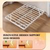 imageWLIVE Floating Queen Bed Frame LED Bed Frame with Charging Station Metal Platform Beds Queen Size with Heavy Duty Steel Slats No Box Spring Needed Easy Assembly No Noise BlackWhite