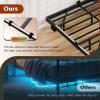 imageWLIVE Floating Queen Bed Frame LED Bed Frame with Charging Station Metal Platform Beds Queen Size with Heavy Duty Steel Slats No Box Spring Needed Easy Assembly No Noise BlackBlack