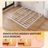 imageWLIVE Floating Queen Bed Frame LED Bed Frame with Charging Station Metal Platform Beds Queen Size with Heavy Duty Steel Slats No Box Spring Needed Easy Assembly No Noise BlackWhite