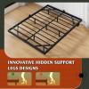 imageWLIVE Floating Queen Bed Frame LED Bed Frame with Charging Station Metal Platform Beds Queen Size with Heavy Duty Steel Slats No Box Spring Needed Easy Assembly No Noise BlackBlack