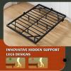 imageWLIVE Floating Queen Bed Frame LED Bed Frame with Charging Station Metal Platform Beds Queen Size with Heavy Duty Steel Slats No Box Spring Needed Easy Assembly No Noise BlackBlack