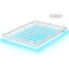 imageWLIVE Floating Queen Bed Frame LED Bed Frame with Charging Station Metal Platform Beds Queen Size with Heavy Duty Steel Slats No Box Spring Needed Easy Assembly No Noise BlackWhite