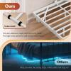 imageWLIVE Floating Queen Bed Frame LED Bed Frame with Charging Station Metal Platform Beds Queen Size with Heavy Duty Steel Slats No Box Spring Needed Easy Assembly No Noise BlackWhite