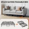 imageWLIVE Foldable Twin Bed Frames Metal Platform Bed Frame Twin Size with Heavy Duty Steel Slats No Box Spring Needed Easy Assembly No Noise BlackBlack
