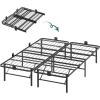 imageWLIVE Foldable Twin Bed Frames Metal Platform Bed Frame Twin Size with Heavy Duty Steel Slats No Box Spring Needed Easy Assembly No Noise BlackBlack