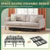 imageWLIVE Foldable Twin Bed Frames Metal Platform Bed Frame Twin Size with Heavy Duty Steel Slats No Box Spring Needed Easy Assembly No Noise BlackBlack