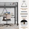 imageWLIVE Loft Bed Twin Size Heavy Duty Metal Loft Bed with Safety Guard ampamp Ladder Noise Free No Box Spring Needed BlackTwin