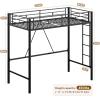 imageWLIVE Loft Bed Twin Size Heavy Duty Metal Loft Bed with Safety Guard ampamp Ladder Noise Free No Box Spring Needed BlackTwin