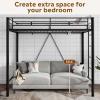 imageWLIVE Loft Bed Twin Size Heavy Duty Metal Loft Bed with Safety Guard ampamp Ladder Noise Free No Box Spring Needed BlackTwin