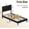 imageWLIVE Queen Size Upholstered Bed Frame Velvet Square Tufted Headboard Sturdy Metal ampamp Wooden Slats Support No Box Spring Needed Light GreyBlack