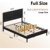 imageWLIVE Queen Size Upholstered Bed Frame Velvet Square Tufted Headboard Sturdy Metal ampamp Wooden Slats Support No Box Spring Needed Light GreyBlack