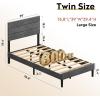 imageWLIVE Queen Size Upholstered Bed Frame Velvet Square Tufted Headboard Sturdy Metal ampamp Wooden Slats Support No Box Spring Needed Light GreyGrey