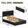 imageWLIVE Queen Size Upholstered Bed Frame with 4 Drawers and Velvet Square Tufted Headboard Sturdy Metal ampamp Wooden Slats Support No Box Spring Needed Easy Assembly Light GreyBlack