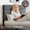 imageWLIVE Queen Size Upholstered Bed Frame with 4 Drawers and Velvet Square Tufted Headboard Sturdy Metal ampamp Wooden Slats Support No Box Spring Needed Easy Assembly Light GreyGrey