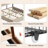 imageWLIVE Queen Size Upholstered Bed Frame with 4 Drawers and Velvet Square Tufted Headboard Sturdy Metal ampamp Wooden Slats Support No Box Spring Needed Easy Assembly Light GreyBeige