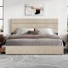 imageWLIVE Queen Size Upholstered Bed Frame with 4 Drawers and Velvet Square Tufted Headboard Sturdy Metal ampamp Wooden Slats Support No Box Spring Needed Easy Assembly Light GreyBeige