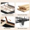 imageWLIVE Queen Size Upholstered Bed Frame with 4 Drawers and Velvet Square Tufted Headboard Sturdy Metal ampamp Wooden Slats Support No Box Spring Needed Easy Assembly Light GreyBlack