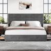 imageWLIVE Queen Size Upholstered Bed Frame with 4 Drawers and Velvet Square Tufted Headboard Sturdy Metal ampamp Wooden Slats Support No Box Spring Needed Easy Assembly Light GreyGrey