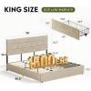 imageWLIVE Queen Size Upholstered Bed Frame with 4 Drawers and Velvet Square Tufted Headboard Sturdy Metal ampamp Wooden Slats Support No Box Spring Needed Easy Assembly Light GreyBeige