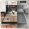 imageWLIVE Queen Size Upholstered Bed Frame with Storage Headboard Velvet Square Tufted Platform Bed with Charging Station Sturdy Metal ampamp Wooden Slats Support No Box Spring Needed BlackBlack