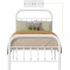 imageWLIVE Twin Bed Frame Twin Size Bed Frames with LED Lights and Charging Station Metal Bed Frame with Headboard No Box Spring RequiredEasy AssemblyWhiteWhite