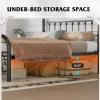 imageWLIVE Twin Bed Frame Twin Size Bed Frames with LED Lights and Charging Station Metal Bed Frame with Headboard No Box Spring RequiredEasy AssemblyWhiteBlack