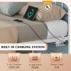 imageWLIVE Twin Bed Frame Twin Size Bed Frames with LED Lights and Charging Station Metal Bed Frame with Headboard No Box Spring RequiredEasy AssemblyWhiteWhite