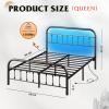 imageWLIVE Twin Bed Frame Twin Size Bed Frames with LED Lights and Charging Station Metal Bed Frame with Headboard No Box Spring RequiredEasy AssemblyWhiteBlack