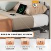 imageWLIVE Twin Bed Frame Twin Size Bed Frames with LED Lights and Charging Station Metal Bed Frame with Headboard No Box Spring RequiredEasy AssemblyWhiteBlack