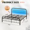 imageWLIVE Twin Bed Frame Twin Size Bed Frames with LED Lights and Charging Station Metal Bed Frame with Headboard No Box Spring RequiredEasy AssemblyWhiteBlack