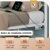 imageWLIVE Twin Bed Frame Twin Size Bed Frames with LED Lights and Charging Station Metal Bed Frame with Headboard No Box Spring RequiredEasy AssemblyWhiteWhite