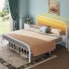imageWLIVE Twin Bed Frame Twin Size Bed Frames with LED Lights and Charging Station Metal Bed Frame with Headboard No Box Spring RequiredEasy AssemblyWhiteWhite
