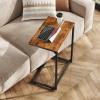 imageWLIVE CShaped End Table Small Side Tables for Sofa Wide Couch Table That Slide Under Laptop Snack Table for Living Room Bedroom Home Office Retro BrownRustic Brown