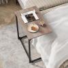 imageWLIVE CShaped End Table Small Side Tables for Sofa Wide Couch Table That Slide Under Laptop Snack Table for Living Room Bedroom Home Office Retro BrownGreige