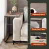 imageWLIVE CShaped End Table Small Side Tables for Sofa Wide Couch Table That Slide Under Laptop Snack Table for Living Room Bedroom Home Office Retro BrownGreige
